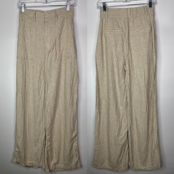 Abercrombie & Fitch Oatmeal Linen Chino Pants Size Small - Picture 1 of 12